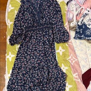 Max Studio Floral Navy Dress